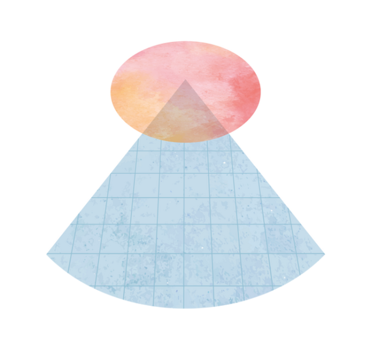 Geometriai gradiens háromszög vinil szőnyeg minimalista - TenStickers