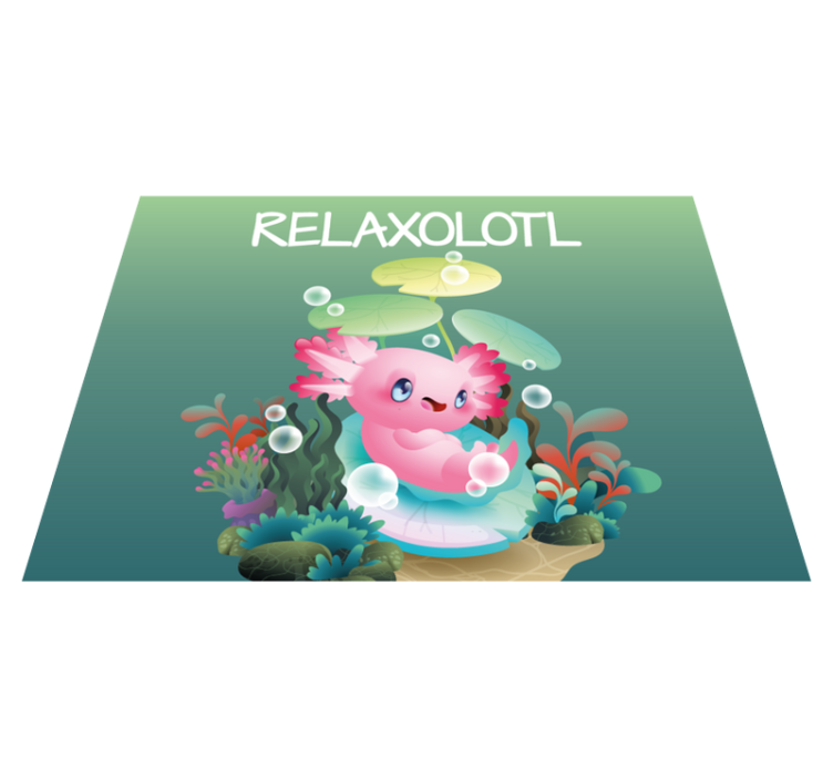 "relaxolotl" kék mintás gyerek vinil szőnyeg - TenStickers