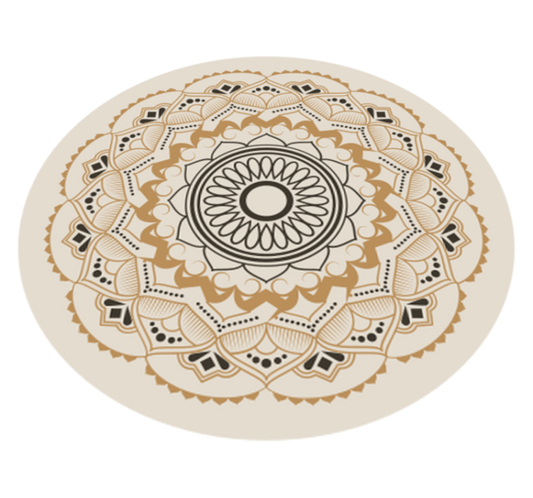 vinil szőnyeg mandala beige Mandala Kör alakú design - TenStickers