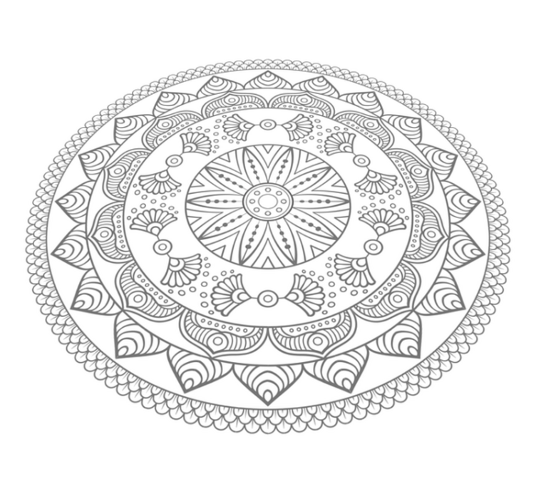 Geometrikus szürke háromszög mintás mandala szőnyeg - TenStickers