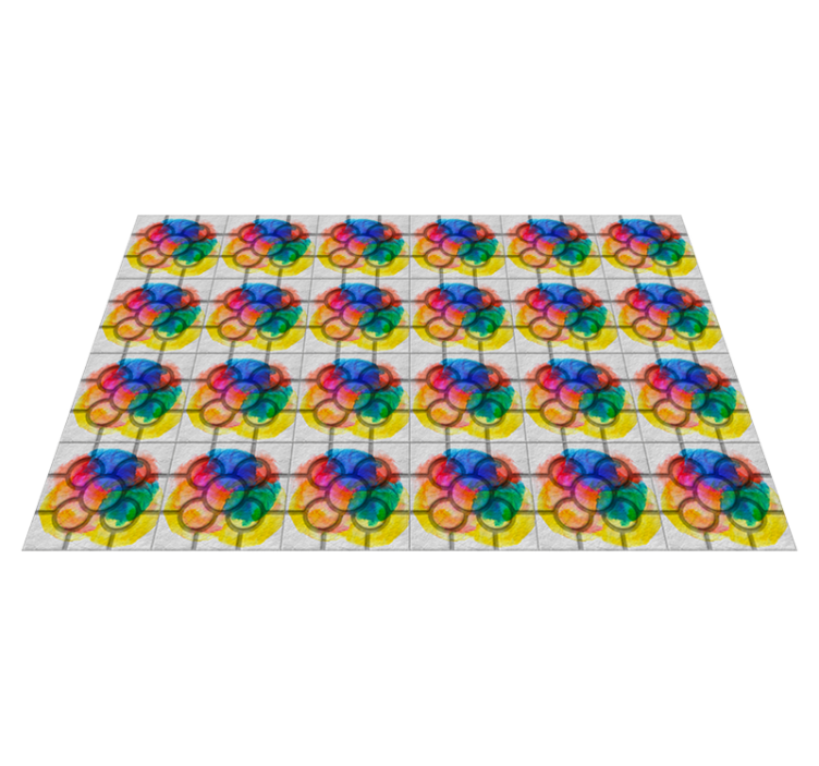 vinil szőnyeg szüret színes bilbao utcai csempe - TenStickers