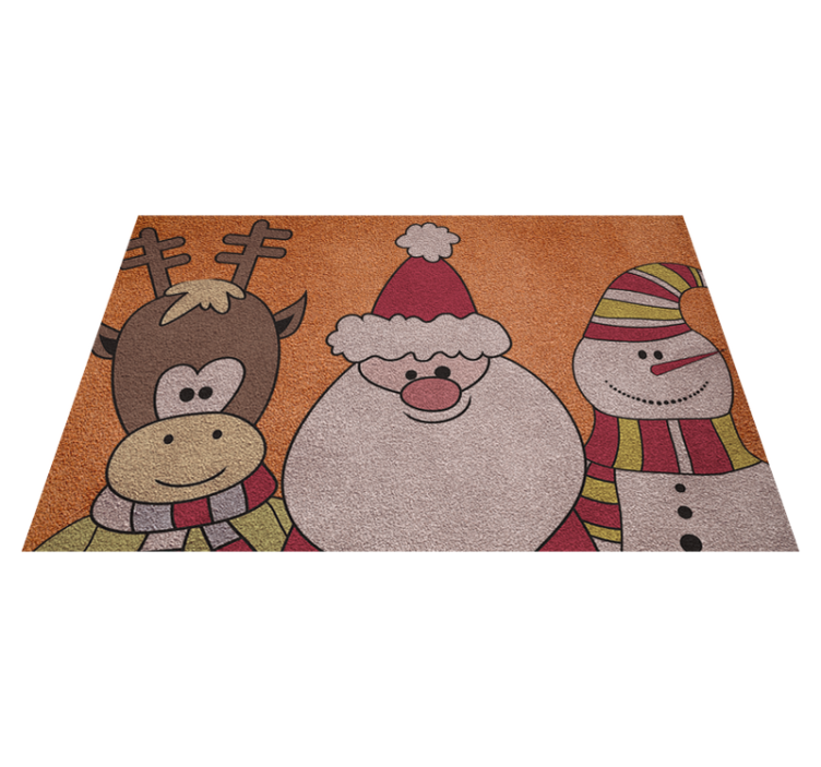 vinil szőnyeg karácsony reindeer Santa és hóember - TenStickers