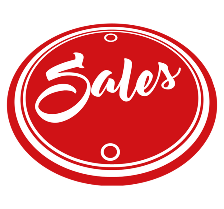 Vinil szőnyeg kör alakú piros kör szöveg értékesítés - TenStickers