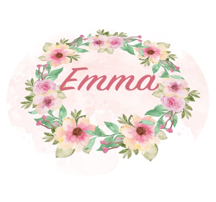 Vinil szőnyeg nevekkel virágok koronája - TenStickers