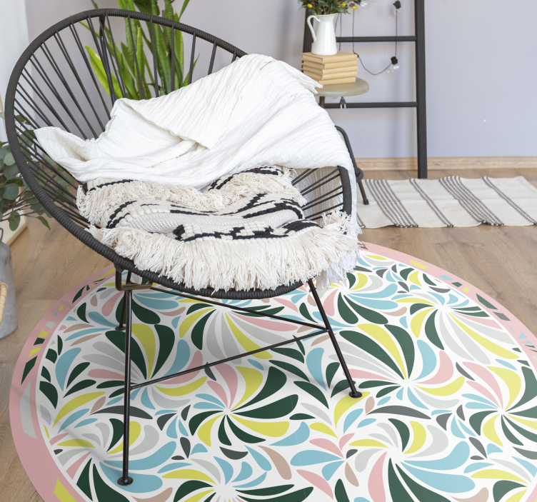 Színes virágos örvények vinil szőnyeg óvodák - TenStickers