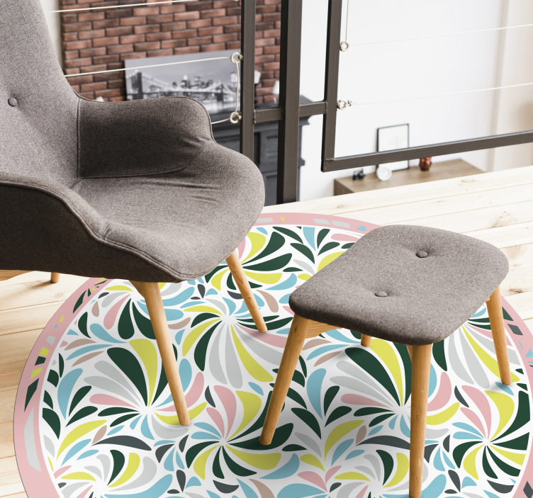 Színes virágos örvények vinil szőnyeg óvodák - TenStickers