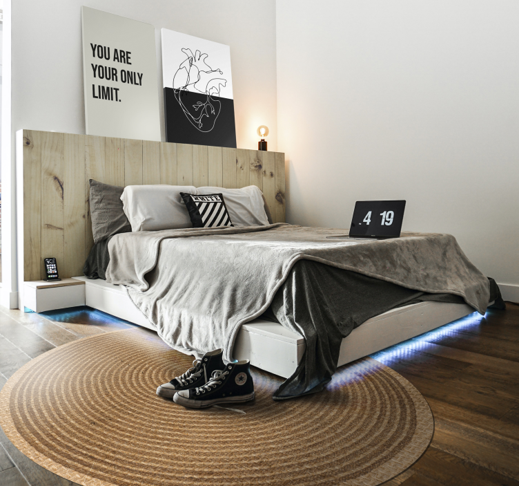 Szőtt kerek pamut textúra északi vinil szőnyeg - TenStickers