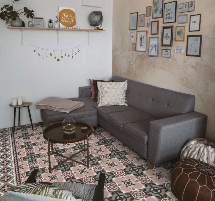 Retró botanikai motívum vinil szőnyeg konyha - TenStickers