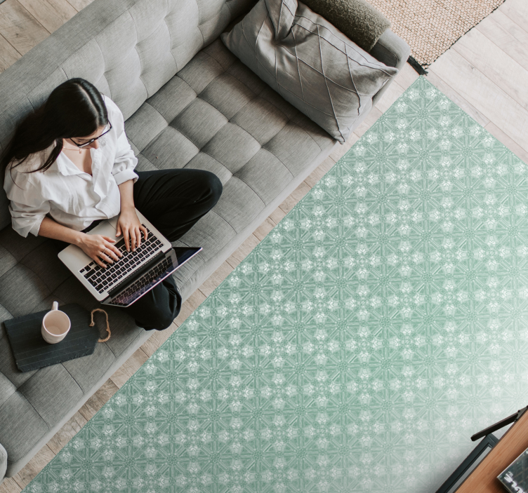 Mentazöld minták vinil szőnyeg hálószoba - TenStickers