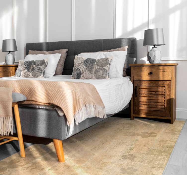 Finom virágos elegancia Vinil szőnyeg nappali - TenStickers