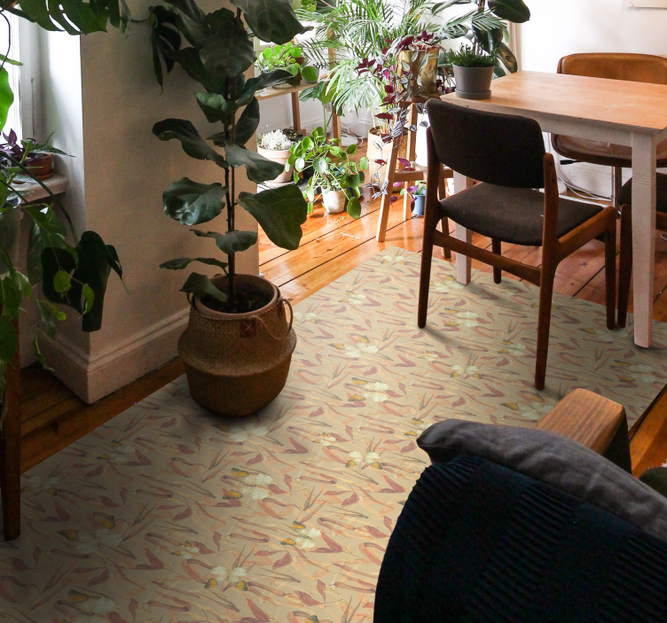 Virágmintás együttes Vinil szőnyeg nappali - TenStickers