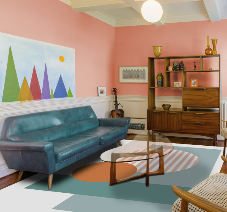 Napfényes geometrikus körök vinil szőnyeg modern - TenStickers