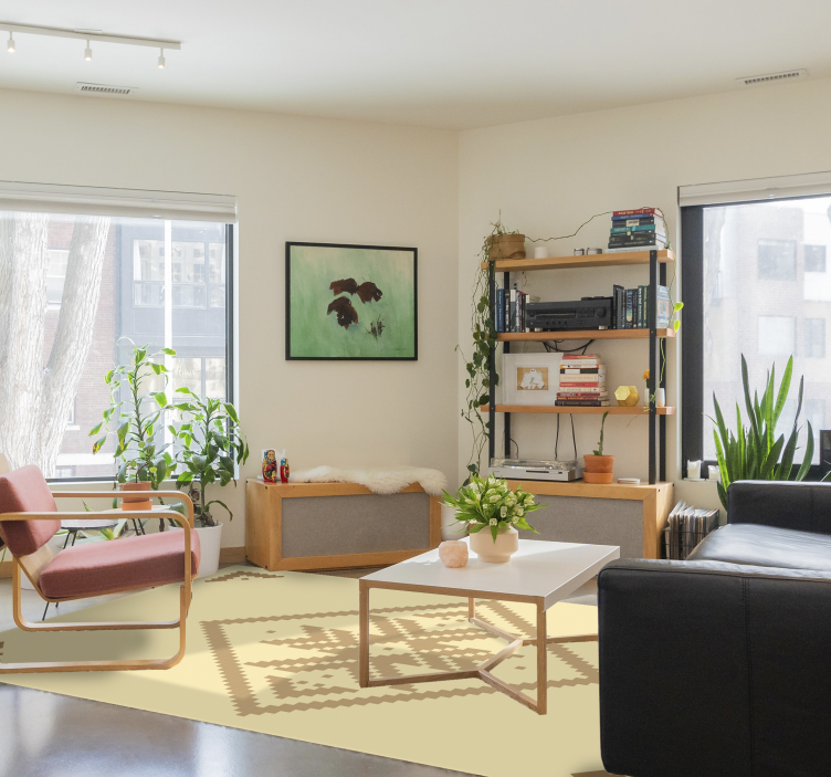 Elegáns geometrikus kontraszt Vinil szőnyeg nappali - TenStickers