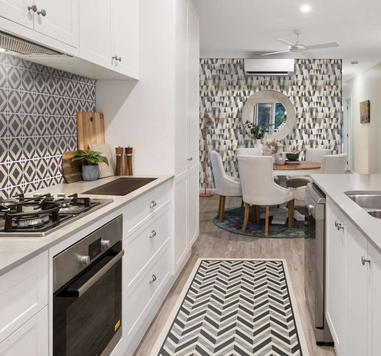 Klasszikus chevron motívum vinil szőnyeg geometriai - TenStickers