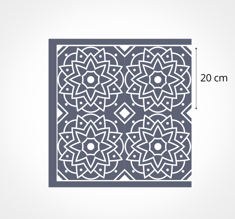 Kék és etnikai minták mozaik padlólapok - TenStickers