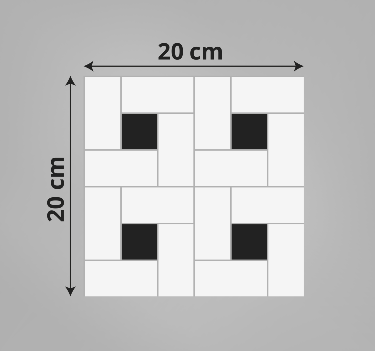 Kockás minta stílus vinil szőnyeg csempe hatás - TenStickers