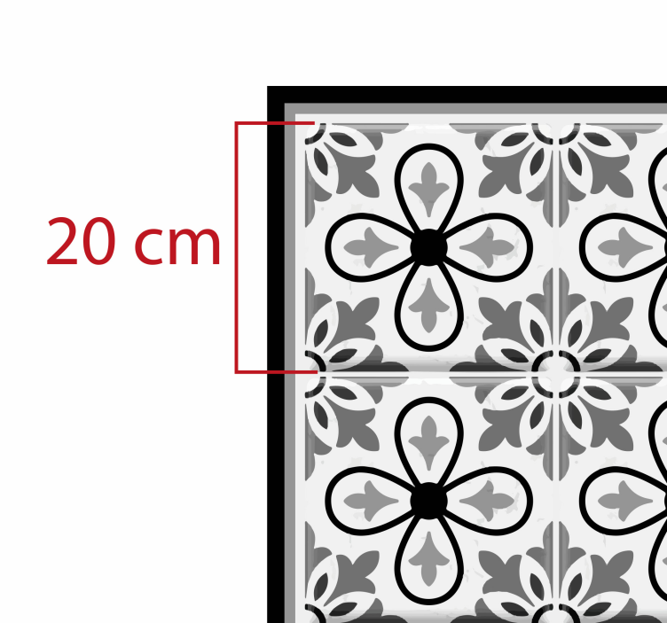 Portugál fekete-fehér konyhai padlólapok - TenStickers