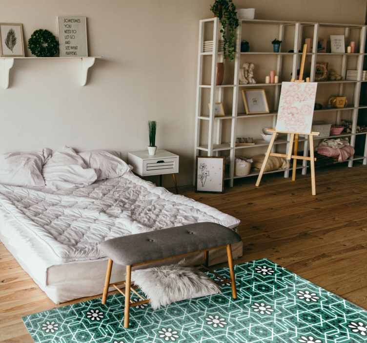 Hosszú konyhai vinil szőnyeg mintás csempe szőnyeggel - TenStickers