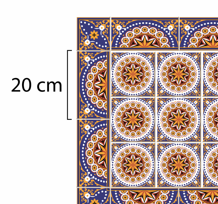 Vinil szőnyeg konyhai formák többszínű csempe szőnyeg - TenStickers