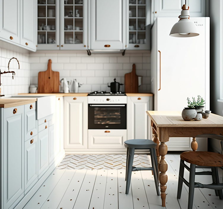 Fehér matt márvány konyhai kő padlólapok - TenStickers