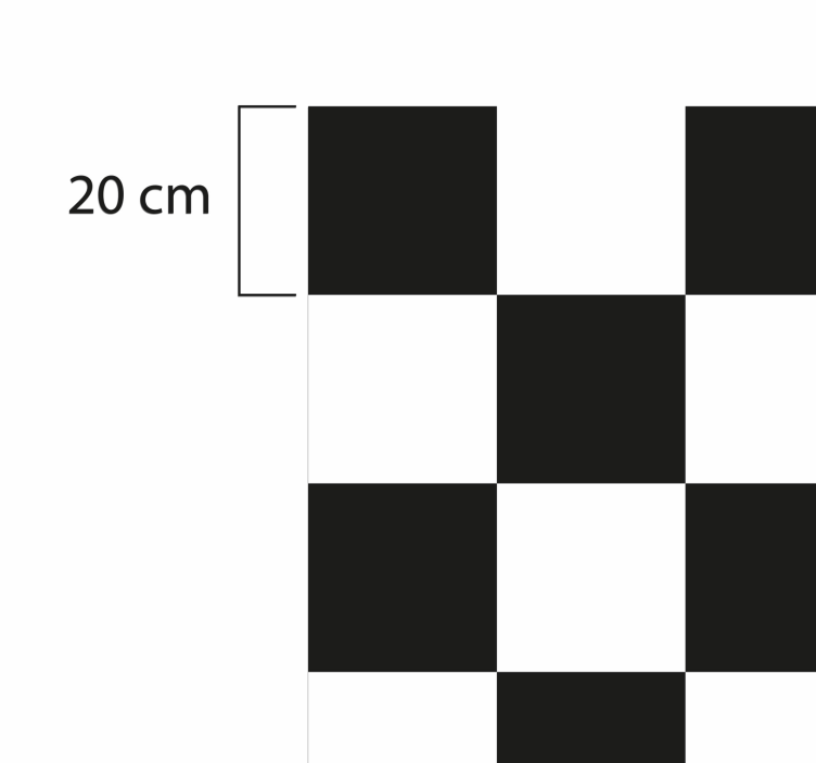 Kockás fekete-fehér csempe szőnyeg - TenStickers