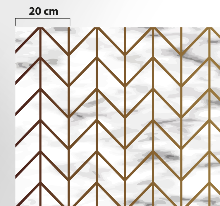 Geometriai arany és márvány konyhai vinil szőnyeg - TenStickers