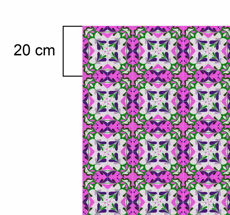 vinil szőnyeg szüret rózsaszín hidraulikus csempe - TenStickers