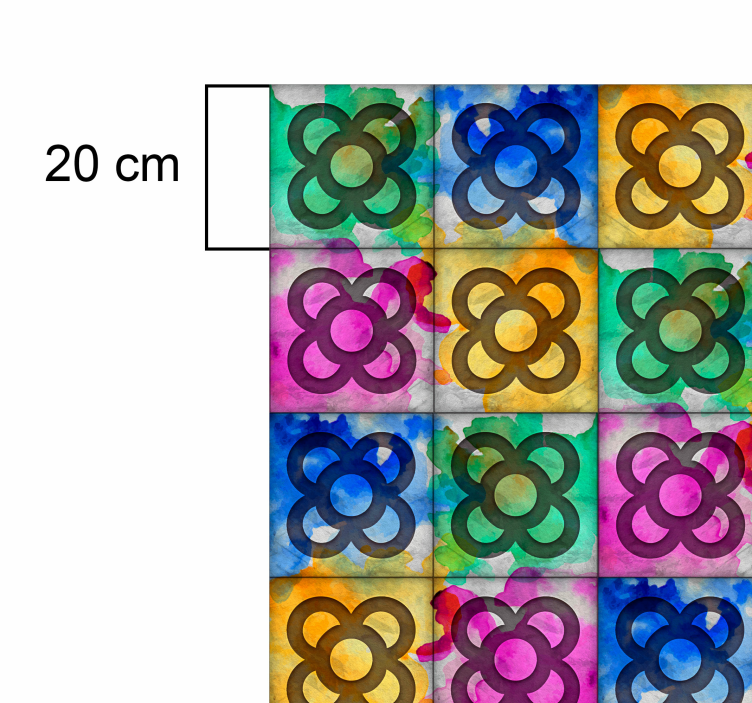 vinil szőnyeg szüret színes panot csempe - TenStickers