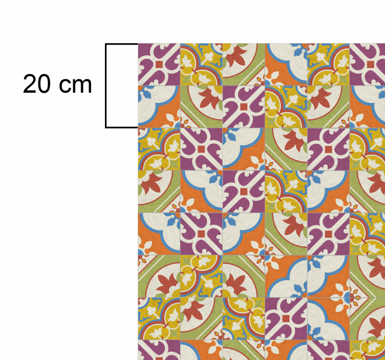 vinil szőnyeg szüret díszítő mintás csempe - TenStickers