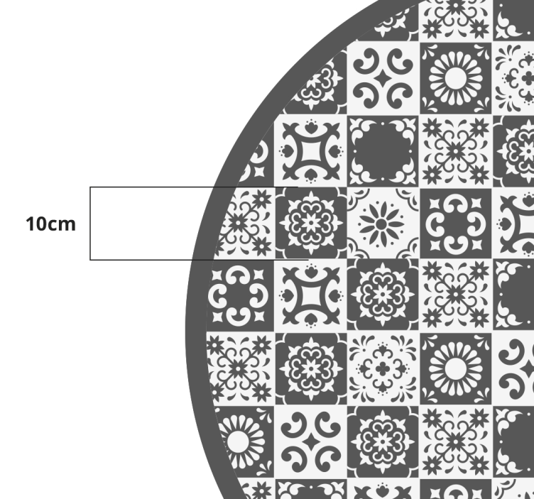 Szürke és fehér csempe vinil hálószoba szőnyeg - TenStickers
