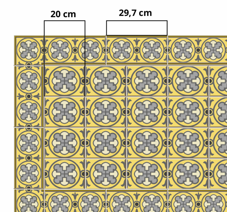 Vinil szőnyeg konyhai szürke tónusú és sárga - TenStickers