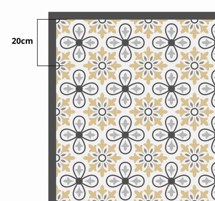 Antik virágcsempés vinilszőnyeg - TenStickers