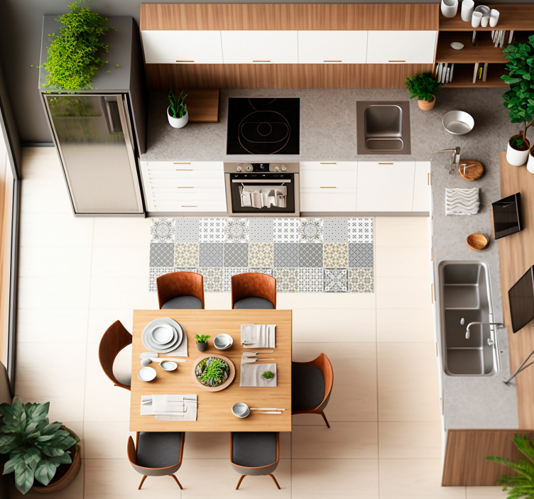 Marokkói stílusú cseréphatású cserépszőnyeg - TenStickers