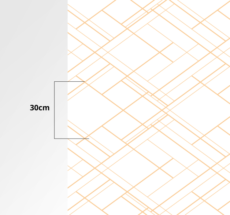Szabálytalan arany vonalak fehér szobaszőnyeg felett - TenStickers