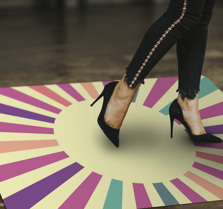 70-es évek geometrikus nap vintage vinyl szőnyeg - TenStickers