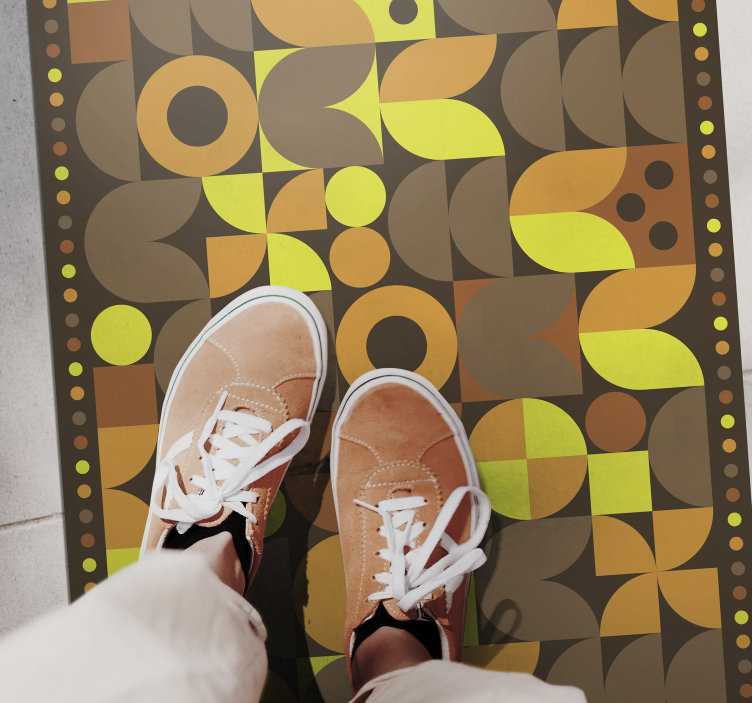 Absztrakt 70-es évek vintage szőnyeg - TenStickers