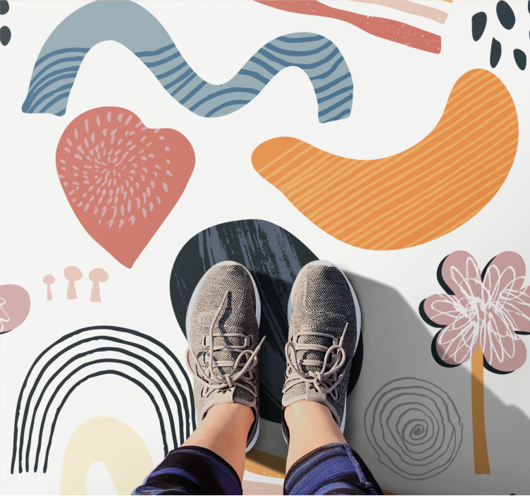 Absztrakt formák együttese vinil szőnyeg modern - TenStickers