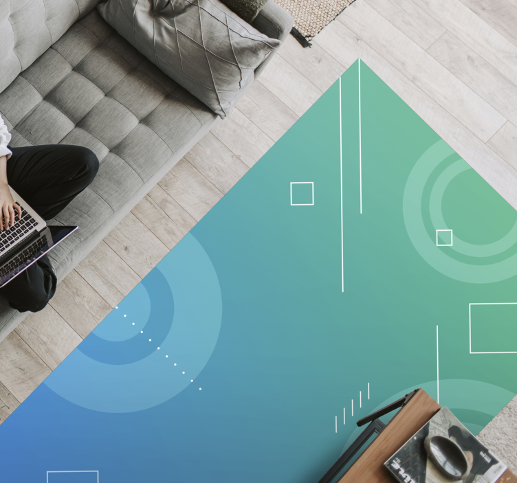 Absztrakt geometriai színátmenet vinil szőnyeg geometriai - TenStickers