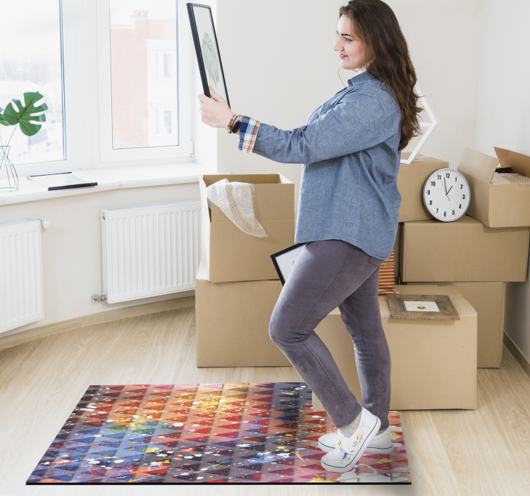 Absztrakt háromszög mozaik vinil szőnyeg geometriai - TenStickers