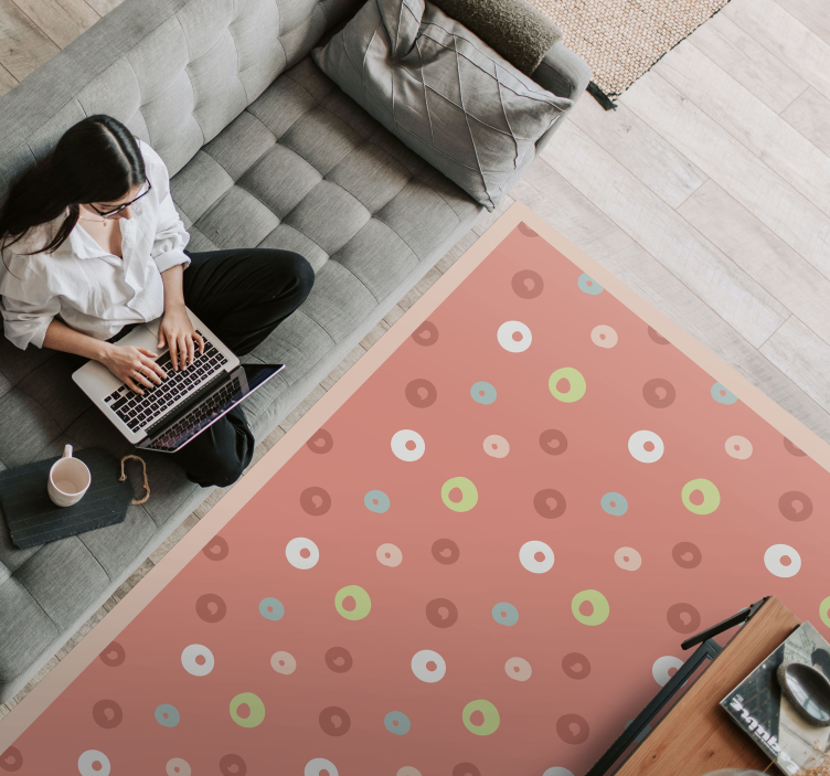 Absztrakt pontminta Vinil szőnyeg nappali - TenStickers