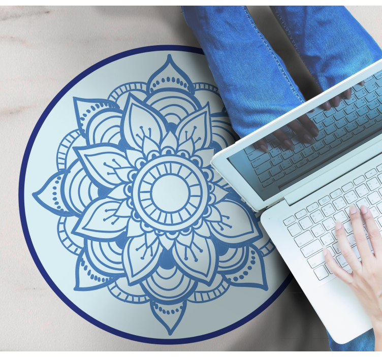 Afrikai stílusú kék mandala vinil szőnyeg - TenStickers