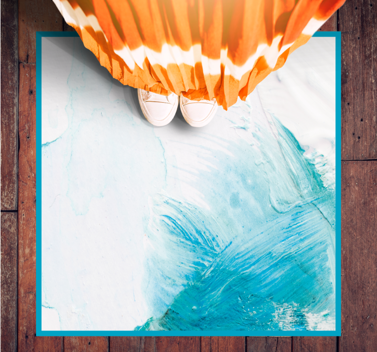 Akvamarin ecsetvonások vinil szőnyeg - TenStickers