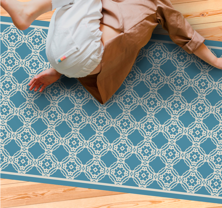 Antik vintage kék mintás vintage szőnyeg - TenStickers