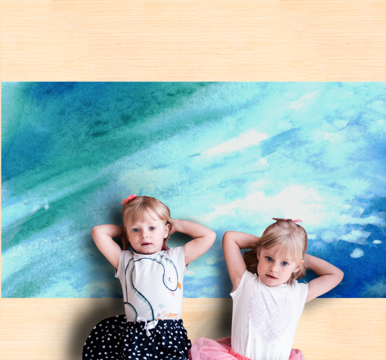 Aqua absztrakt áramlás vinil szőnyeg - TenStickers