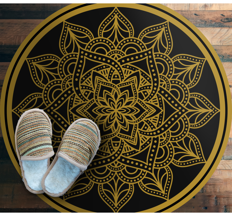 Arany nap formájú mandala vinyl szőnyeg - TenStickers