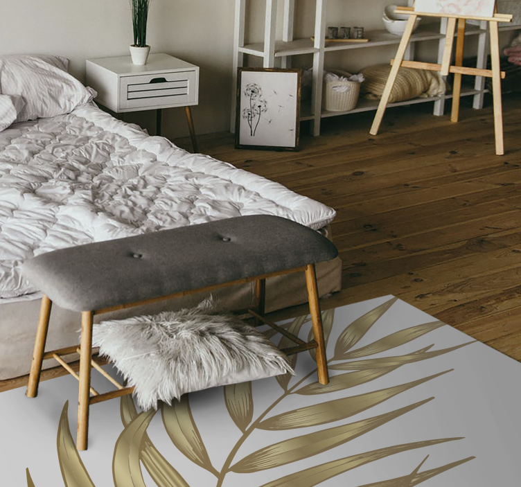 Arany pálmalevél virágos szőnyeg - TenStickers