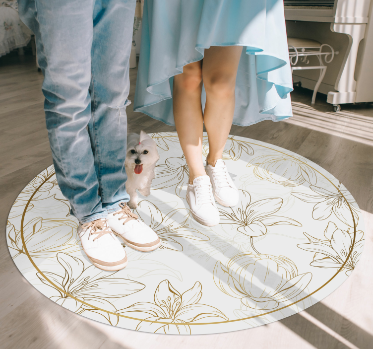 Arany virágok virágos szőnyeg - TenStickers