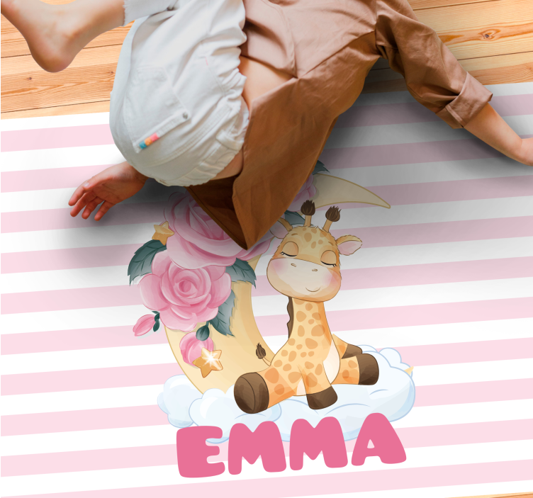 Aranyos állatok zsiráf névvel baba játszószőnyeg - TenStickers