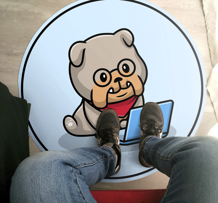 Kiskutya számítógéppel vinil szőnyeg állat - TenStickers