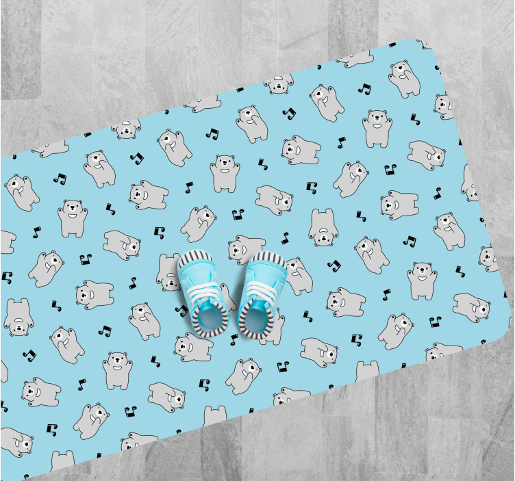 Aranyos medve karakterek vinil szőnyeg óvodák - TenStickers